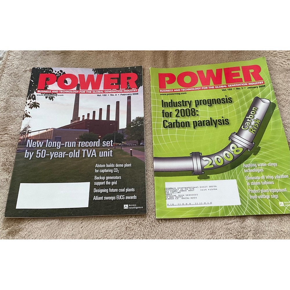 POWER Magazine 2008 Lot Jan Feb Vol 152 No 1 2 Global Generation Industry